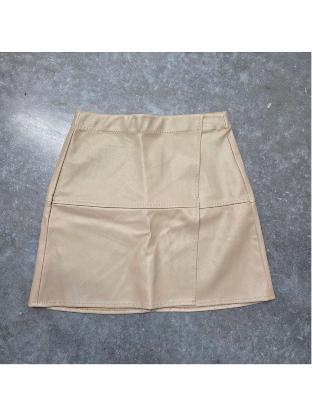 NWT Max Studio Tan Mini Skirt Faux Leather Size XS